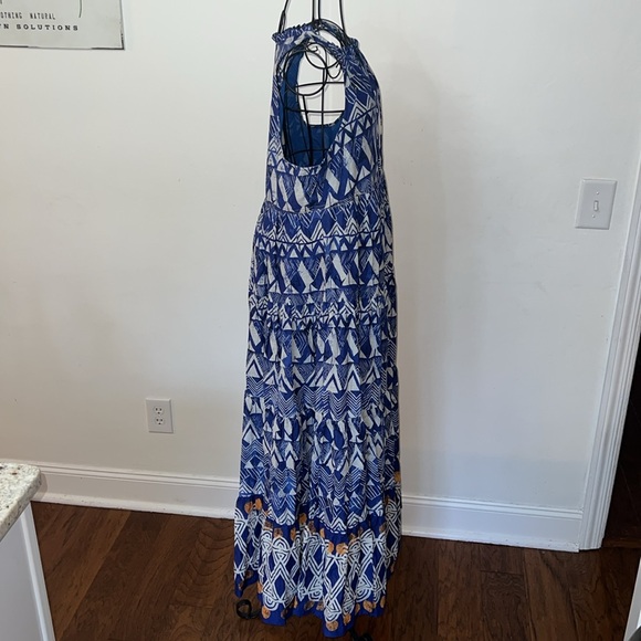 NWT Anthropologie Diaz Tiered Maxi Dress Blue Abstract Sleeveless size M - Picture 5 of 9